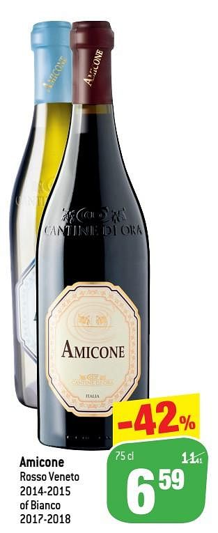 Rode wijnen Amicone rosso veneto 2014-2015 of bianco 2017-2018 - Promotie Match