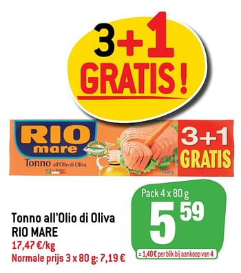 Promoties Tonno all`olio di oliva rio mare - Rio Mare - Geldig van 22/01/2020 tot 28/01/2020 bij Match