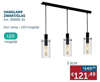 Promoties Hanglamp zwart-glas - Huismerk - Zelfbouwmarkt - Geldig van 28/01/2020 tot 02/03/2020 bij Zelfbouwmarkt