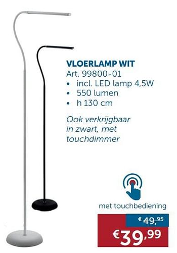 Promoties Vloerlamp wit - Huismerk - Zelfbouwmarkt - Geldig van 28/01/2020 tot 02/03/2020 bij Zelfbouwmarkt