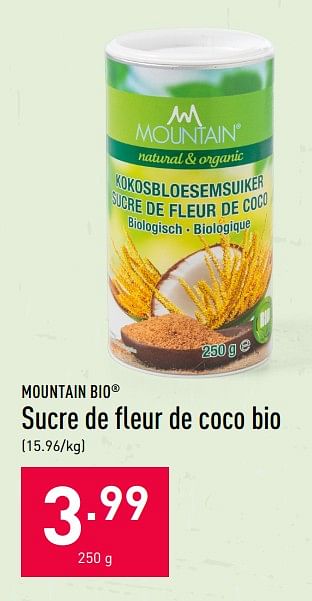 Promo Sucre de fleur de coco bio chez ALDI