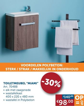 Promoties Toiletmeubel miami - Belbano - Geldig van 28/01/2020 tot 02/03/2020 bij Zelfbouwmarkt