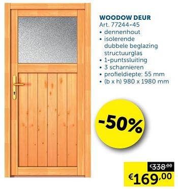 Promotions Woodow deur - Produit maison - Zelfbouwmarkt - Valide de 28/01/2020 à 02/03/2020 chez Zelfbouwmarkt