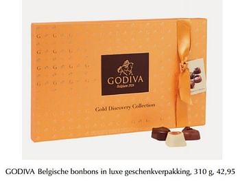 Promoties Godiva belgische bonbons in luxe geschenkverpakking - Godiva - Geldig van 01/01/2020 tot 31/03/2020 bij De Bijenkorf