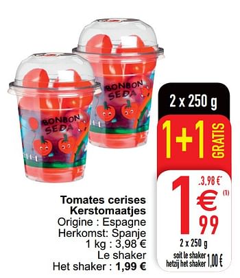 Promoties Tomates cerises kerstomaatjes - Huismerk - Cora - Geldig van 28/01/2020 tot 03/02/2020 bij Cora