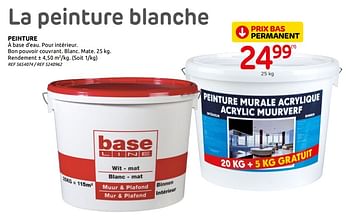 Promoties Peinture mur + plafond baseline - Base Line - Geldig van 05/02/2020 tot 17/02/2020 bij Brico