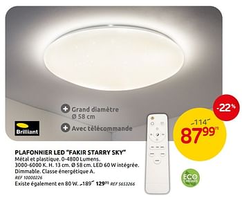 Promoties Plafonnier led fakir starry sky brilliant - Brilliant - Geldig van 05/02/2020 tot 17/02/2020 bij Brico