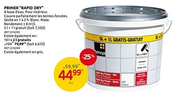 Promotions Primer rapid dry - Sencys - Valide de 05/02/2020 à 17/02/2020 chez BricoPlanit