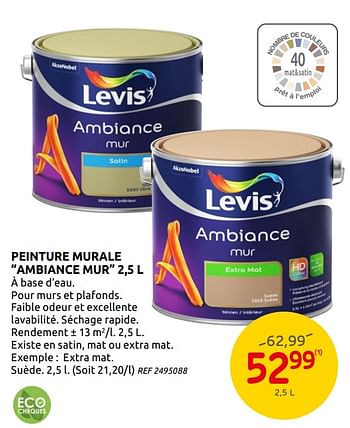 Promotions Peinture murale ambiance mur - Levis - Valide de 05/02/2020 à 17/02/2020 chez BricoPlanit