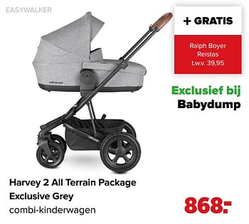 Intiem boog ik lees een boek Easywalker Harvey 2 all terrain package exclusive grey combi-kinderwagen -  Promotie bij Baby-Dump