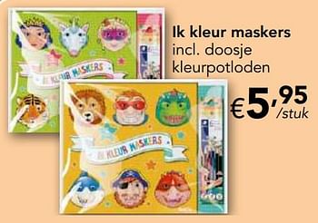Promoties Ik kleur maskers - Huismerk - Happyland - Geldig van 27/01/2020 tot 01/03/2020 bij Happyland
