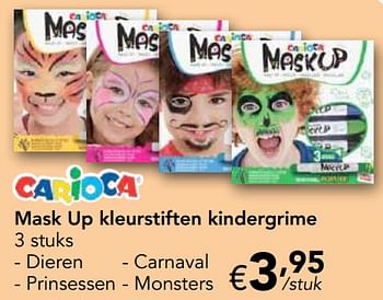 Promoties Mask up kleurstiften kindergrime - Carioca - Geldig van 27/01/2020 tot 01/03/2020 bij Happyland