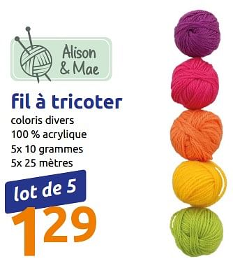 Promo Fil à tricoter Alison & Mae Fausse fourrure chez Action