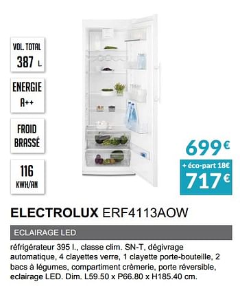 Promotions Rèfrigèrateur electrolux erf4113aow - Electrolux - Valide de 03/12/2019 à 31/03/2020 chez Copra