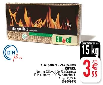 Promoties Sac de pellets zak pellets eifuel - Eifuel - Geldig van 04/02/2020 tot 17/02/2020 bij Cora
