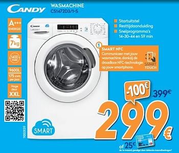 Promoties Candy wasmachine cs1472d3-1-s - Candy - Geldig van 01/02/2020 tot 25/02/2020 bij Krefel