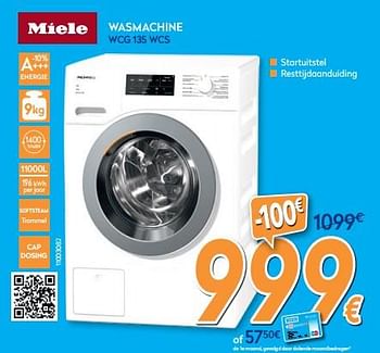Promoties Miele wasmachine wcg 135 wcs - Miele - Geldig van 01/02/2020 tot 25/02/2020 bij Krefel