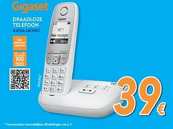 Promotions Gigaset draadloze telefoon a415a mono white - Gigaset - Valide de 01/02/2020 à 25/02/2020 chez Krefel