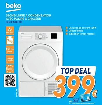 Promoties Beko sèche-linge à condensation avec pompe à chaleur ds733120pxo - Beko - Geldig van 01/02/2020 tot 25/02/2020 bij Krefel