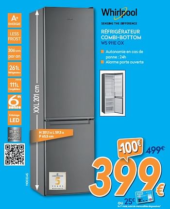 Promoties Whirlpool réfrigérateur combi-bottom w5 911e ox - Whirlpool - Geldig van 01/02/2020 tot 25/02/2020 bij Krefel
