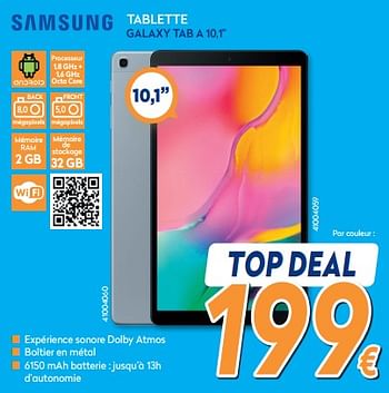 Promotions Samsung tablette galaxy tab a 10,1 - Samsung - Valide de 01/02/2020 à 25/02/2020 chez Krefel