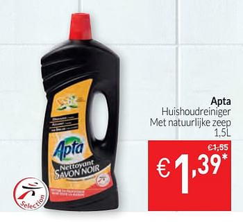 Promoties Apta huishoudreiniger met natuurlijke zeep - Apta - Geldig van 01/02/2020 tot 29/02/2020 bij Intermarche