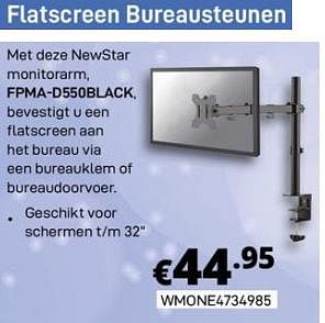 Promoties Flatscreen bureausteunen fpma-d55oblack - NewStar - Geldig van 30/01/2020 tot 29/02/2020 bij Compudeals