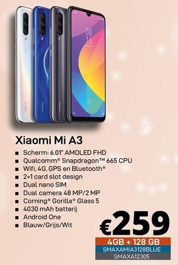Promoties Xiaomi mi a3 - Xiaomi - Geldig van 30/01/2020 tot 29/02/2020 bij Compudeals