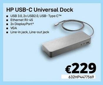 Promoties Hp usb-c universal dock - HP - Geldig van 30/01/2020 tot 29/02/2020 bij Compudeals