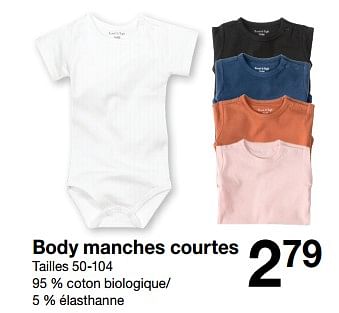 Promotions Body manches courtes - Produit maison - Zeeman  - Valide de 30/01/2020 à 31/08/2020 chez Zeeman