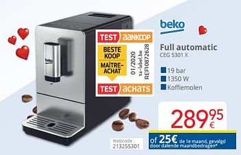 Promotions Beko full automatic ceg 5301 x - Beko - Valide de 01/02/2020 à 29/02/2020 chez Eldi