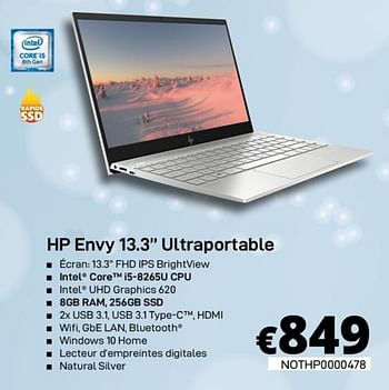 Promotions Hp envy 13.3 ultraportable - HP - Valide de 30/01/2020 à 29/02/2020 chez Compudeals