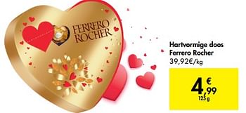 Promoties Hartvormige doos ferrero rocher - Ferrero - Geldig van 05/02/2020 tot 17/02/2020 bij Carrefour