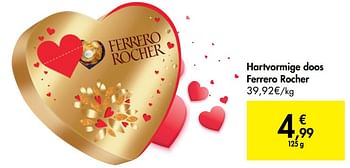 Promoties Hartvormige doos ferrero rocher - Ferrero - Geldig van 05/02/2020 tot 17/02/2020 bij Carrefour