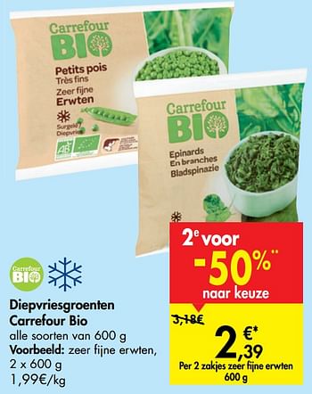 Carrefour Promotie Diepvriesgroenten Carrefour Bio Zeer Fijne Erwten Huismerk Carrefour Diepvries Geldig Tot 17 02 Promobutler