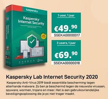 Promoties Kaspersky lab internet security 2020 - Kaspersky - Geldig van 30/01/2020 tot 29/02/2020 bij Compudeals