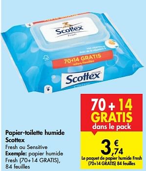 Promotions Papier-toilette humide scottex - Scottex - Valide de 05/02/2020 à 17/02/2020 chez Carrefour