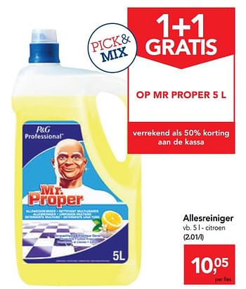 Promoties Allesreiniger citroen - Mr. Proper - Geldig van 12/02/2020 tot 25/02/2020 bij Makro