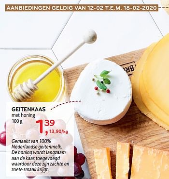 Promoties Geitenkaas met honing - Huismerk - Alvo - Geldig van 12/02/2020 tot 18/02/2020 bij Alvo