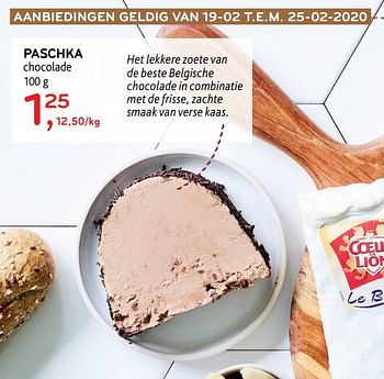 Promoties Paschka chocolade - Paschka - Geldig van 19/02/2020 tot 25/02/2020 bij Alvo