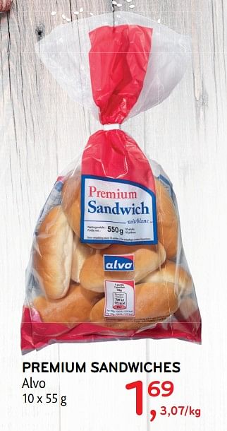 Promoties Premium sandwiches alvo - Huismerk - Alvo - Geldig van 12/02/2020 tot 25/02/2020 bij Alvo