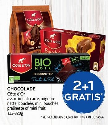 Promoties 2+1 gratis chocolade côte d`or - Cote D'Or - Geldig van 12/02/2020 tot 25/02/2020 bij Alvo