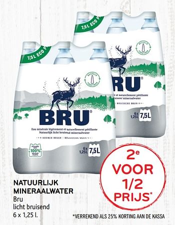 Promoties 2e voor 1-2 prijs natuurlijk mineraalwater bru - Bru - Geldig van 12/02/2020 tot 25/02/2020 bij Alvo