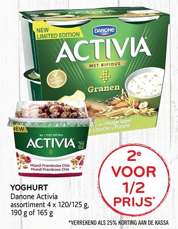Promoties 2e voor 1-2 prijs yoghurt danone activia - Danone - Geldig van 12/02/2020 tot 25/02/2020 bij Alvo