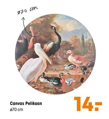 Promoties Canvas pelikaan - Huismerk - Kwantum - Geldig van 17/02/2020 tot 01/03/2020 bij Kwantum