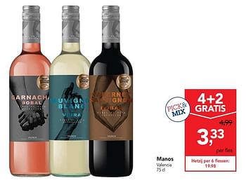 Promoties Manos valencia - Rosé wijnen - Geldig van 12/02/2020 tot 25/02/2020 bij Makro