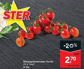 Promoties Minipaprikatomaten torrito - Huismerk - Makro - Geldig van 12/02/2020 tot 25/02/2020 bij Makro