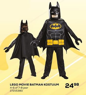 Promoties Lego movie batman kostuum - Lego - Geldig van 07/02/2020 tot 03/03/2020 bij Supra Bazar