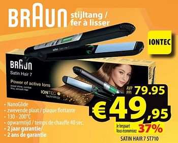 Promoties Braun stijltang - fer à lisser satin hair 7 st710 - Braun - Geldig van 12/02/2020 tot 19/02/2020 bij ElectroStock
