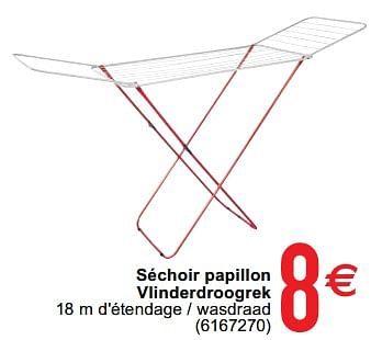 Promoties Séchoir papillon vlinderdroogrek - Huismerk - Cora - Geldig van 12/02/2020 tot 24/02/2020 bij Cora